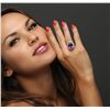 Image 4 : 14KT Yellow Gold 10.99 ctw Amethyst and Diamond Ring