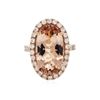 Image 3 : 14KT Rose Gold 8.82 ctw Morganite and Diamond Ring