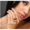 Image 2 : 14KT Rose Gold 24.00 ctw Morganite and Diamond Ring