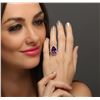 Image 2 : 14KT White Gold 10.41 ctw Amethyst and Diamond Ring