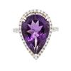 Image 3 : 14KT White Gold 10.41 ctw Amethyst and Diamond Ring