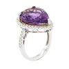 Image 6 : 14KT White Gold 10.41 ctw Amethyst and Diamond Ring