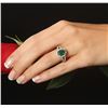 Image 2 : 14KT Yellow Gold 1.95 ctw Emerald and Diamond Ring