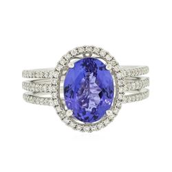 14KT White Gold 2.88 ctw Tanzanite and Diamond Ring