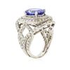 Image 6 : 14KT White Gold 5.56 ctw Tanzanite and Diamond Ring