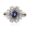 Image 3 : 14KT White Gold 1.09 ctw Tanzanite and Diamond Ring
