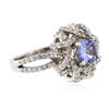 Image 4 : 14KT White Gold 1.09 ctw Tanzanite and Diamond Ring