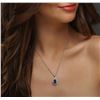 Image 5 : 14KT White Gold 3.34 ctw Tanzanite and Diamond Pendant With Chain