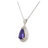 Image 7 : 14KT White Gold 3.34 ctw Tanzanite and Diamond Pendant With Chain