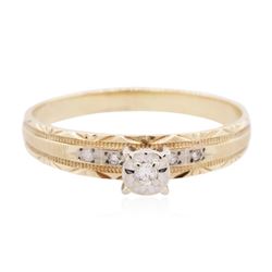 10KT Two-Tone Gold 0.03 ctw Diamond Ring