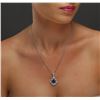 Image 2 : 18KT White Gold 3.61 ctw Tanzanite and Diamond Pendant With Chain