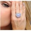 Image 2 : 14KT White Gold 32.59 ctw Agate and Diamond Ring