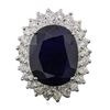 Image 3 : 14KT White Gold 12.48 ctw Sapphire and Diamond Ring