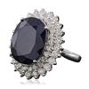 Image 4 : 14KT White Gold 12.48 ctw Sapphire and Diamond Ring