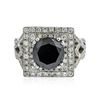 Image 3 : 14KT White Gold 3.94 ctw Black Diamond Ring