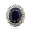 Image 3 : 14KT White Gold 20.16 ctw Sapphire and Diamond Ring