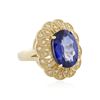 Image 4 : 14KT Yellow Gold 7.38 ctw Tanzanite and Diamond Ring