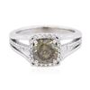 Image 3 : 14KT White Gold 1.61 ctw Brown Diamond Ring