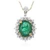 Image 4 : 14KT White and Yellow Gold 8.95 ctw Emerald and Diamond Pendant