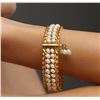 Image 6 : 14KT Yellow Gold Pearl Bangle