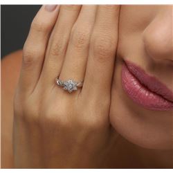 14KT White Gold 0.05 ctw Diamond Ring