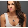 Image 2 : 14KT White Gold GIA Certified 17.24 ctw Tanzanite and Diamond Pendant With Chain