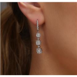 14KT White Gold 0.99 ctw Diamond Earrings