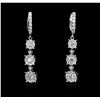 Image 3 : 14KT White Gold 0.99 ctw Diamond Earrings
