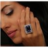 Image 1 : 14KT White Gold GIA Certified 30.18 ctw Tanzanite and Diamond Ring