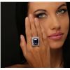Image 2 : 14KT White Gold GIA Certified 30.18 ctw Tanzanite and Diamond Ring