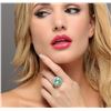 Image 1 : 18KT White Gold 13.45 ctw Tourmaline and Diamond Ring