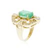 Image 6 : 14KT Yellow Gold 3.73 ctw Emerald and Diamond Ring