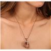 Image 2 : 14KT Rose Gold 16.44 ctw Morganite and Diamond Pendant With Chain