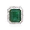 Image 1 : 14KT White Gold 14.17 ctw Emerald and Diamond Ring