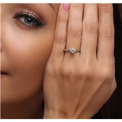 14KT White Gold 0.41 ctw Round Diamond Solitaire Ring