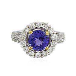 14KT Two-Tone Gold 2.37 ctw Tanzanite and Diamond Ring