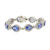 Image 3 : 14KT White Gold 24.00 ctw Tanzanite and Diamond Bracelet