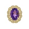 Image 3 : 14KT Yellow Gold 10.46 ctw Amethyst and Diamond Ring