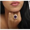 Image 5 : 14KT Yellow Gold 10.46 ctw Amethyst and Diamond Ring