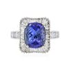 Image 1 : 18KT White Gold 4.13 ctw Tanzanite and Diamond Ring