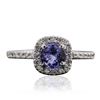 Image 1 : 14KT White Gold 0.72 ctw Tanzanite and Diamond Ring