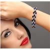 Image 2 : 14KT White Gold 33.48 ctw Sapphire and Diamond Bracelet