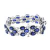 Image 4 : 14KT White Gold 33.48 ctw Sapphire and Diamond Bracelet