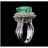 Image 8 : 14KT Yellow Gold GIA Certified 5.60 ctw Emerald and Diamond Ring