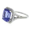 Image 2 : 14KT White Gold 6.31 ctw Tanzanite and Diamond Ring