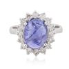 Image 3 : 14KT White Gold 4.05 ctw Tanzanite and Diamond Ring