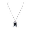 Image 3 : 14KT White Gold 51.13 ctw Aquamarine and Diamond Pendant With Chain