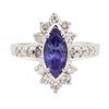 Image 1 : 14KT White Gold 1.34 ctw Tanzanite and Diamond Ring