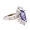 Image 2 : 14KT White Gold 1.34 ctw Tanzanite and Diamond Ring