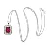 Image 3 : 14KT Two-Tone Gold 1.53 ctw Tourmaline and Diamond Pendant With Chain